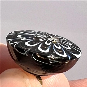 A 19th c. Black glass “Nailsea button. 