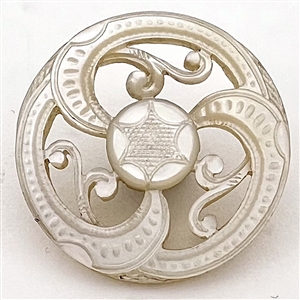 A 19th c. Carved pearl with open work and center star.
