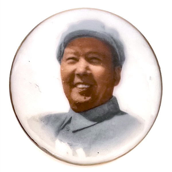 Chinese porcelain button of Chairman Mao.