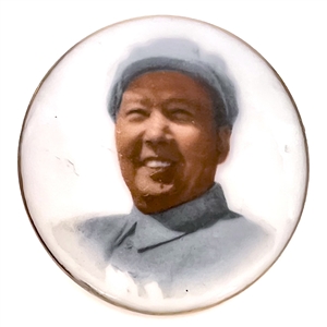 Chinese porcelain button of Chairman Mao.