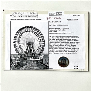 Painting under glass set in metal of “The Great Wheel. 