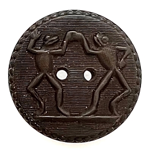 SCARCE rubber 1851 “Dancing Frogs" Greenbacks political button.