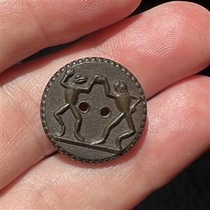 SCARCE rubber 1851 “Dancing Frogs Greenbacks political button.