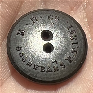 SCARCE rubber 1851 “Dancing Frogs Greenbacks political button.