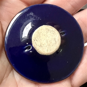 Extra large Satsuma cobalt button of seven butterflies.
