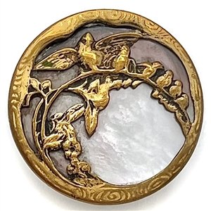 RARE “Bird Family on a Branch" button.