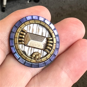 Beautiful blue pearl “Mouse and Trap button.