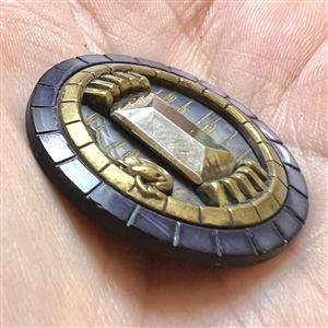 Beautiful blue pearl “Mouse and Trap button.