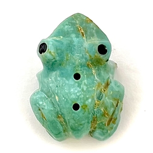 Absolutely precious turquoise frog button by Zuni artist Marilyn Chuyate.