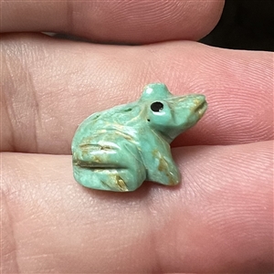 Absolutely precious turquoise frog button by Zuni artist Marilyn Chuyate.