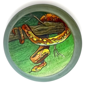 Atlee studio button of a python snake. 