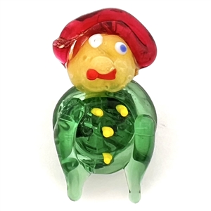 Jacques Israel lamp worked glass studio button of a funny character.