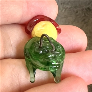 Jacques Israel lamp worked glass studio button of a funny character.