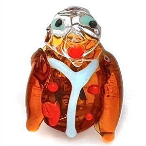 Jacques Israel lamp worked glass studio button of a funny character.