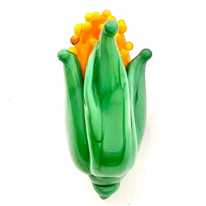 Michael S. Edmondson lamp worked glass studio button of an ear of corn. 