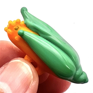 Michael S. Edmondson lamp worked glass studio button of an ear of corn. 