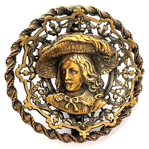 King Charles I of England brass button. 