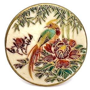 Satsuma button of a golden pheasant.