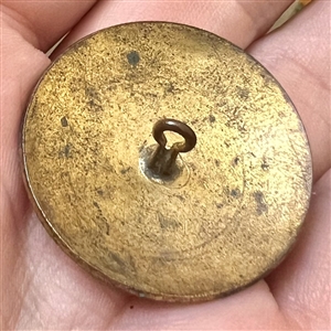 Unusual champlevé enamel abstract button of flowers.
