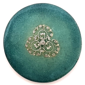 Vintage Elfi Muller & Co Champlevé  enamel with silver rim button from Vienna.