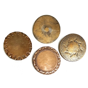 Four 18th c. copper colonial buttons. 