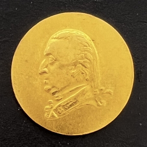 Gold plated “re-struck Lafayette button in mint condition and in original box. 