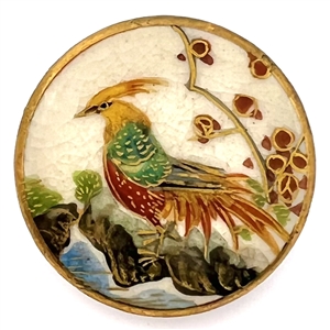 Satsuma button of a golden pheasant.