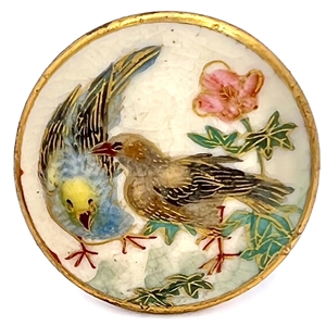Satsuma button of two doves.