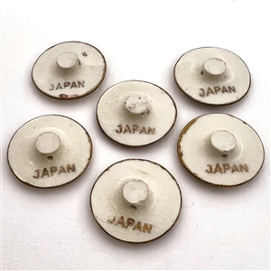 Six Satsuma buttons of architectural scenes. 