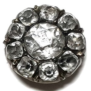 An 18th c. Square cut and brilliant cut paste jewels  set in silver button. 