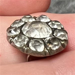 An 18th c. Square cut and brilliant cut paste jewels  set in silver button. 