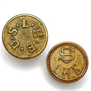 Two Light House Establishment uniform buttons.