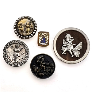 Five story and mythology buttons. 