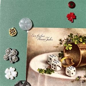 Card of eighteen shamrock buttons . 