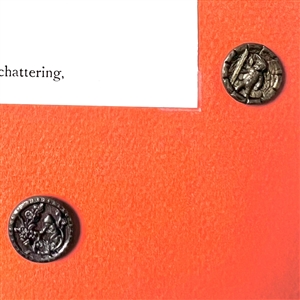 Card of fourteen Kate Greenaway buttons. 