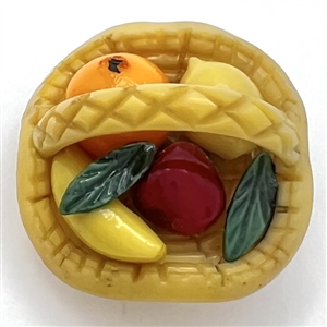 Vintage celluloid basket of fruit by Marion Weeber (?).
