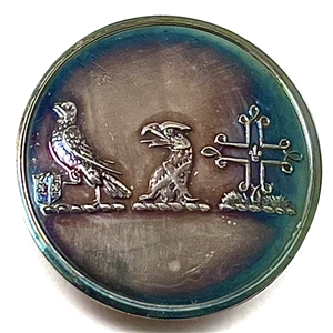 RARE tinted Livery triple crest mourning button.