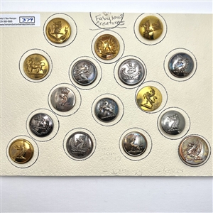 Card of sixteen fabulous creatures Livery crest buttons. 