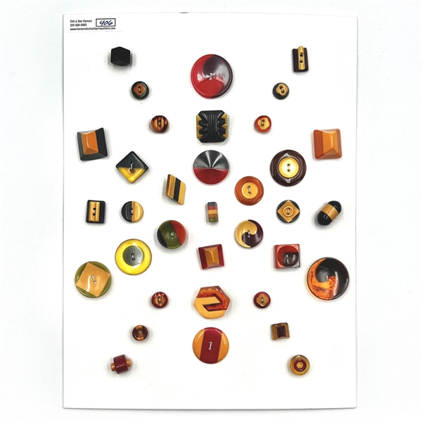 Card of thirty five vintage Bakelite cookies buttons. 