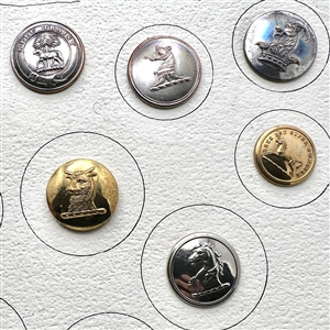 Card of 14 Livery crest buttons. 