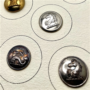 Card of 14 Livery crest buttons. 