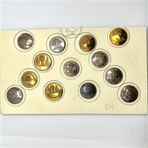 Card of 13 Livery crest  plant life & tree buttons. 