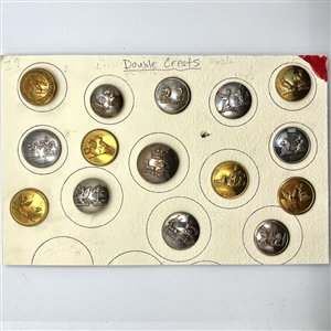 Card of 15 Livery double crest buttons.