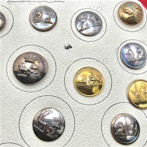 Card of 15 Livery double crest buttons.