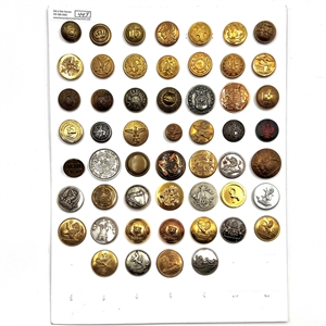 Card of of 53 uniform and Livery buttons.