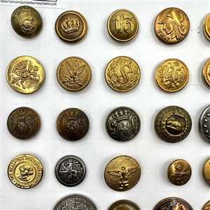 Card of of 53 uniform and Livery buttons.
