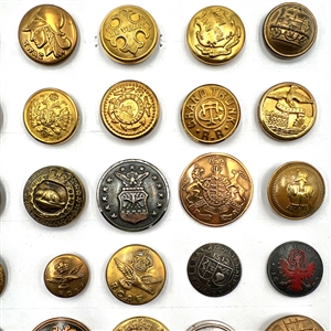 Card of of 53 uniform and Livery buttons.
