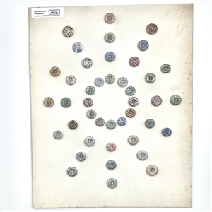 Card of forty two china calico buttons.
