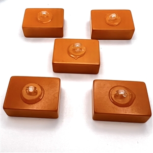 Set of five butterscotch Bakelite mahjong buttons.