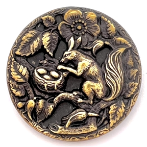 Fable brass button of “The Discontented Squirrel"